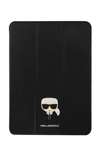 Karl Lagerfeld Book Case Saffiano Karl Head Black, für iPad Pro 12.9 2021, KLFC12OKHK