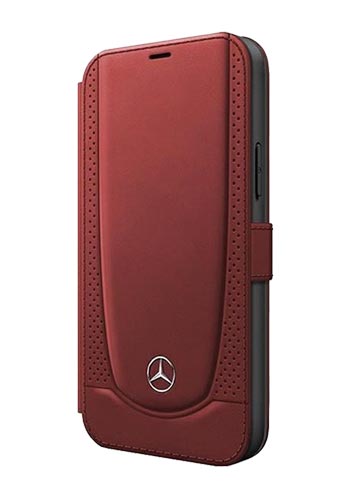 Mercedes-Benz Book Case Leather Urban Line Red,für iPhone 12/12 Pro, MEFLBKP12MARMRE
