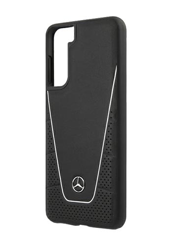 Mercedes-Benz Hard Cover Leather Black, Dynamic Line, für Samsung G991 Galaxy S21, MEHCS21SCLSSI, Blister