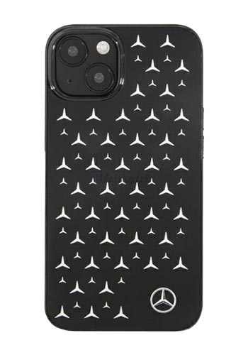 Mercedes-Benz Hard Cover Silver Stars Pattern Black, für iPhone 13, MEHCP13MESPBK