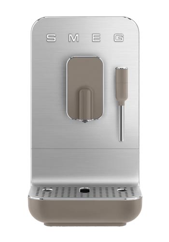 Smeg Kompakte Kaffeevollautomat mit Dampffunktion 50s Style Taupe, BCC02TPMEU