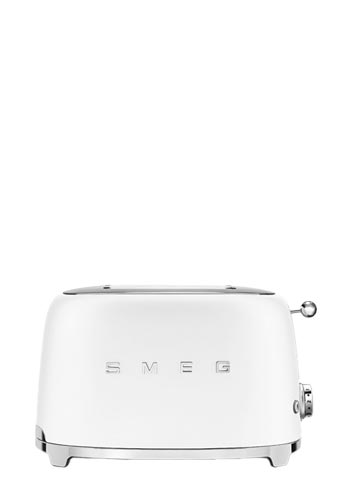 Smeg Toaster, 2 Schlitze, 50s Style Matt White, TSF01WHMEU