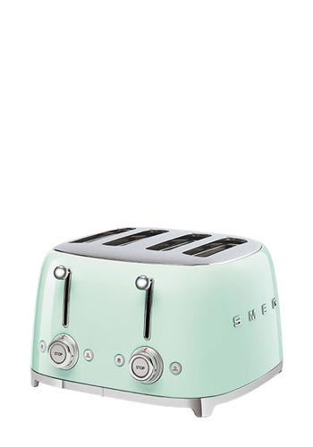 Smeg Toaster, 4 Schlitze, 50s Style Pastel Green, TSF03PGEU
